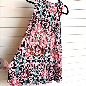 LOFT A line tank dress vibrant pattern size petite small GUC